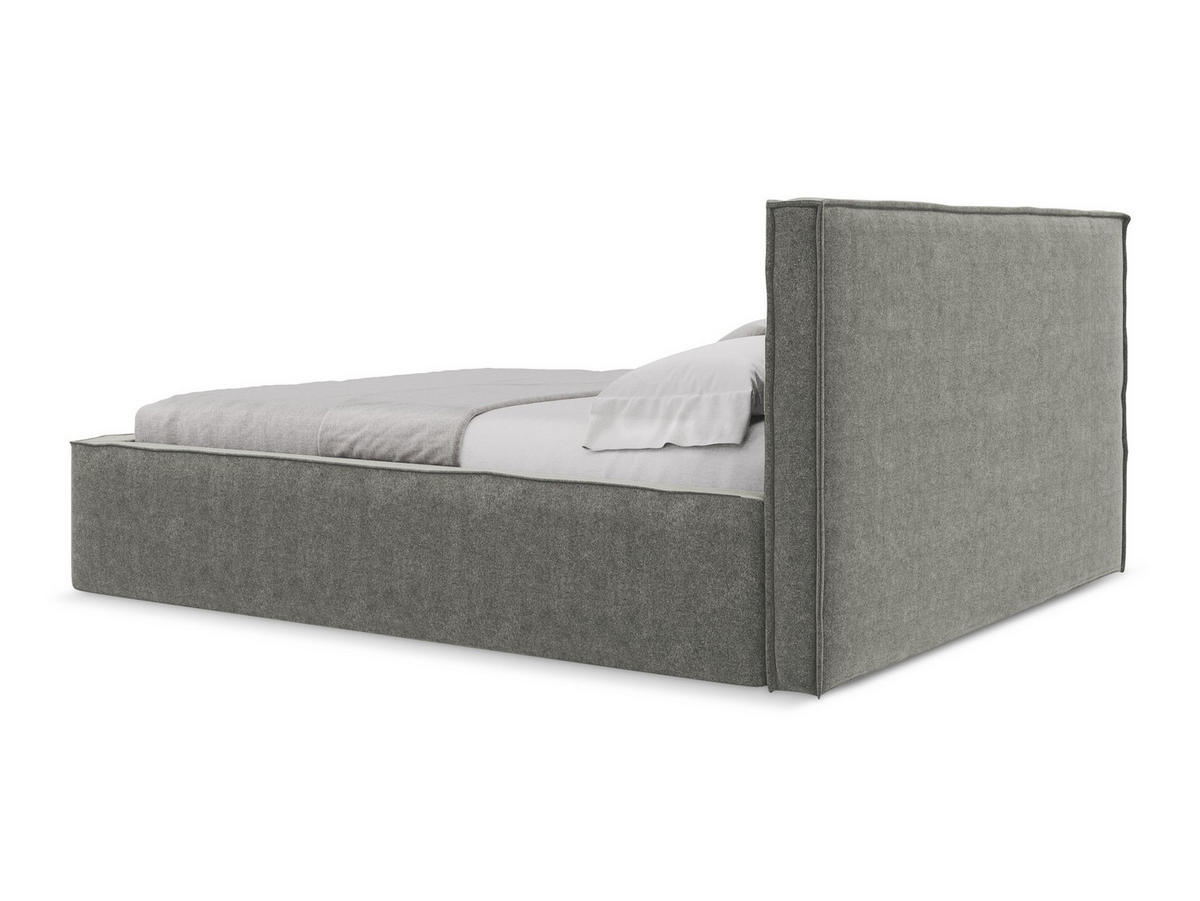 POLSTERBETT mit Bettkasten und Lattenrost 200x228 Grau - Schieferfarben/Schwarz, Kunststoff/Textil (180/200cm) - Makamii