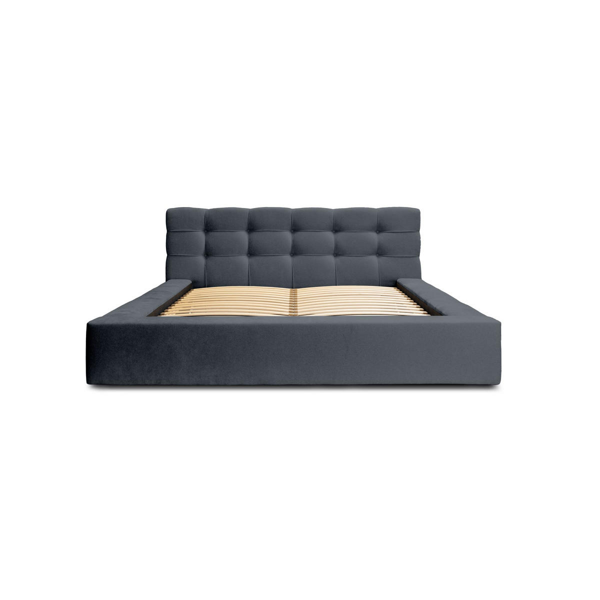 POLSTERBETT aus Velvet Gretta 140x200 cm, Dunkelblau - Dunkelblau, Textil (140/200cm) - Fedve
