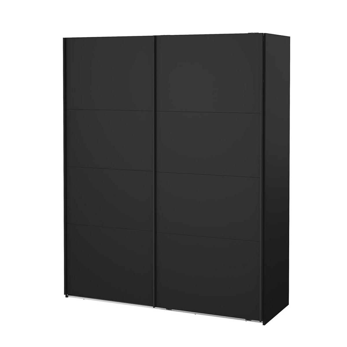 KLEIDERSCHRANK, Catania, Schwarz, Holzwerkstoff, 179 x 65 x 221 cm - Schwarz, Holzwerkstoff (179/221/65cm) - ebuy24