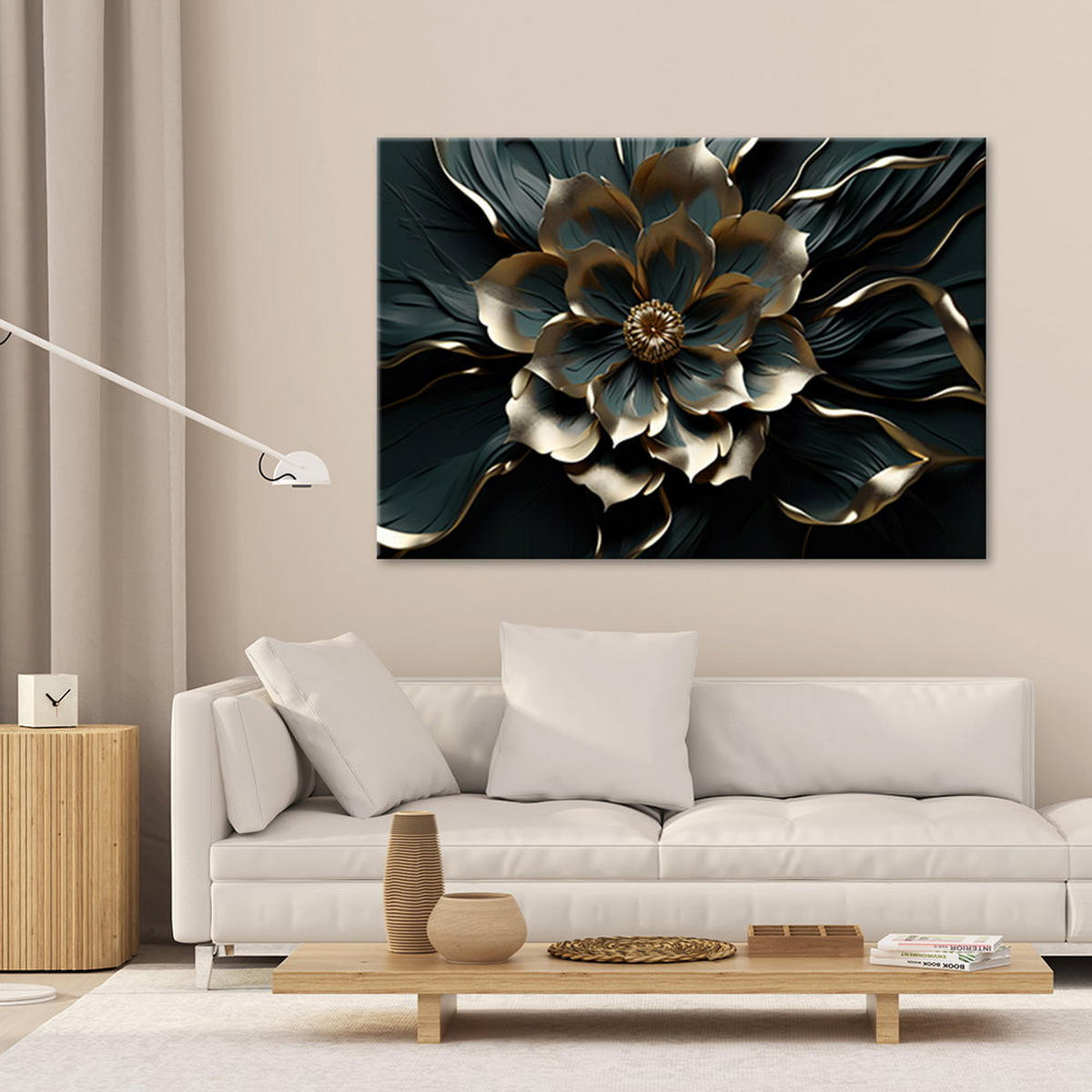 KUNSTDRUCK Schwarz 120/80 cm - Schwarz, Textil (120/80cm) - KUNSTLOFT
