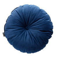 KISSEN Velvet rund, dunkelgrau, 37cm - Grau, Textil (37cm) - Dekoria
