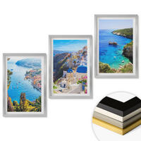 WANDBILDER 3er Set - 40x60 cm Silberner Rahmen - Griechische Ansichten von Santorin Oia - Silberfarben, Kunststoff (40/60cm) - ArtPrintCave