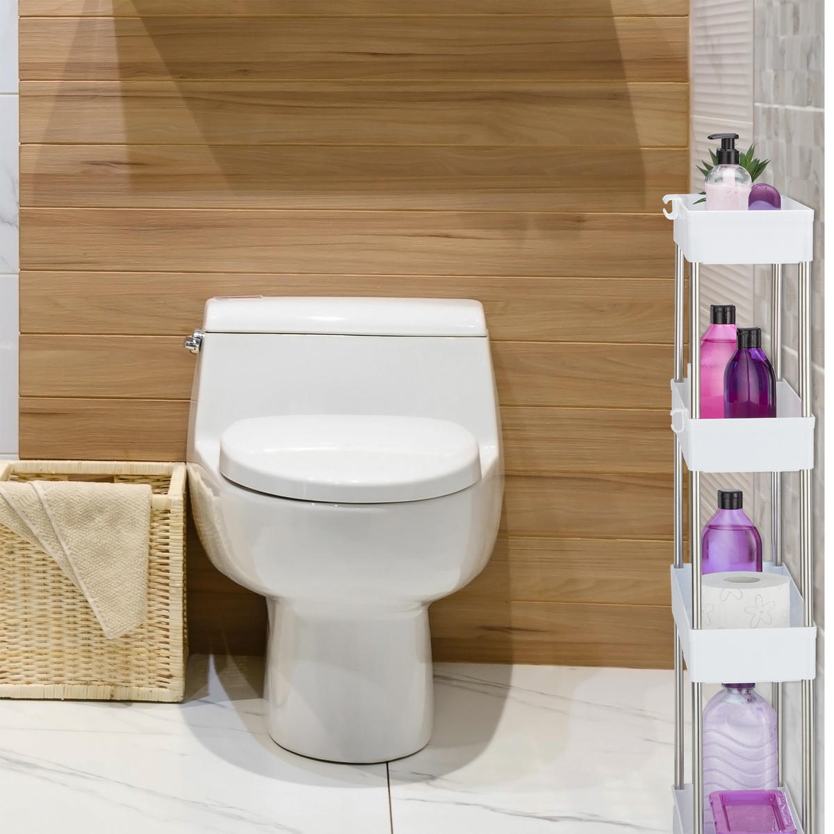 NÁBYTOK do nich - biela, kov/plast (41.5/88/23.5cm) - Relaxdays