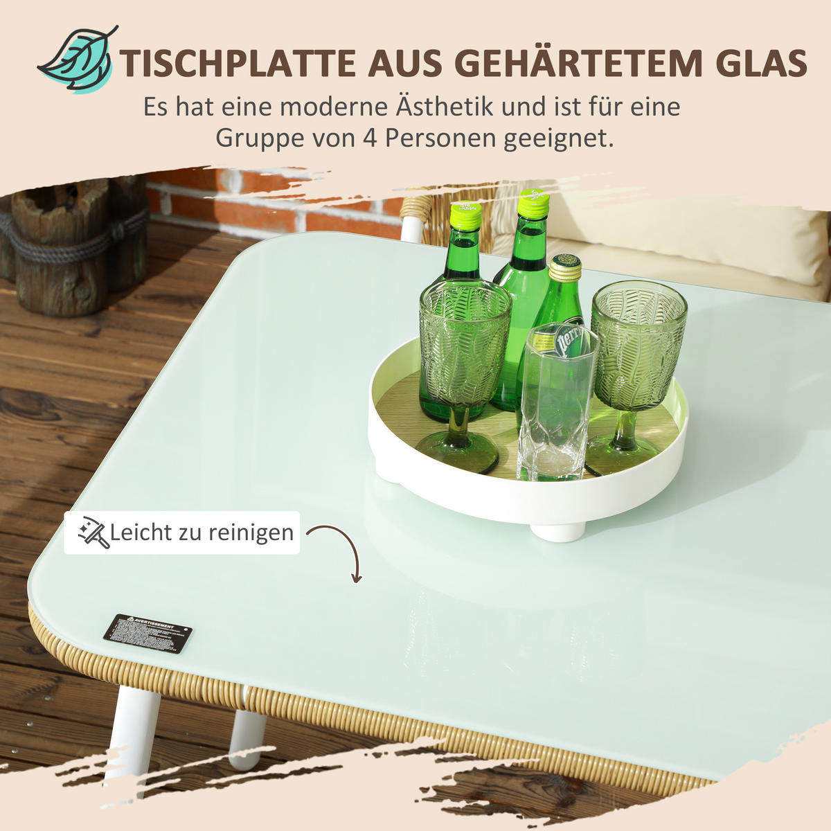 GARTENMÖBEL Set, PE-Rattan, Alu, Gelb - Gelb, Kunststoff - Outsunny