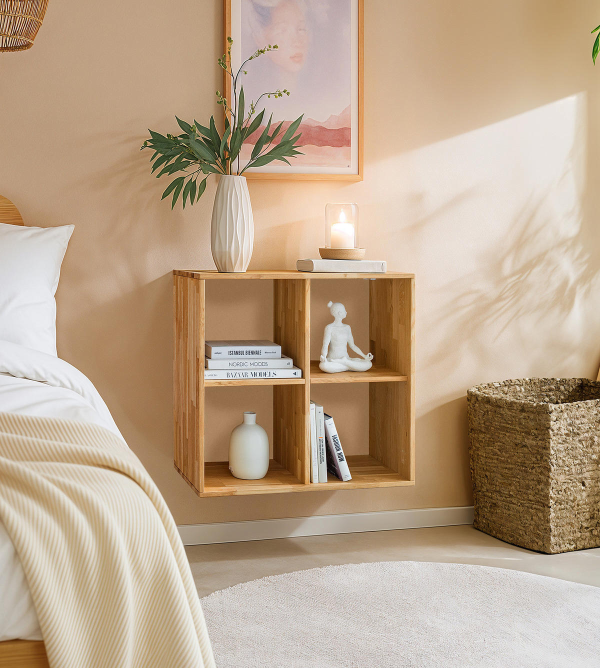 REGALELEMENT ohne Rückwand - Wildeiche massiv - Braun, Holz (74/74/35cm) - home24