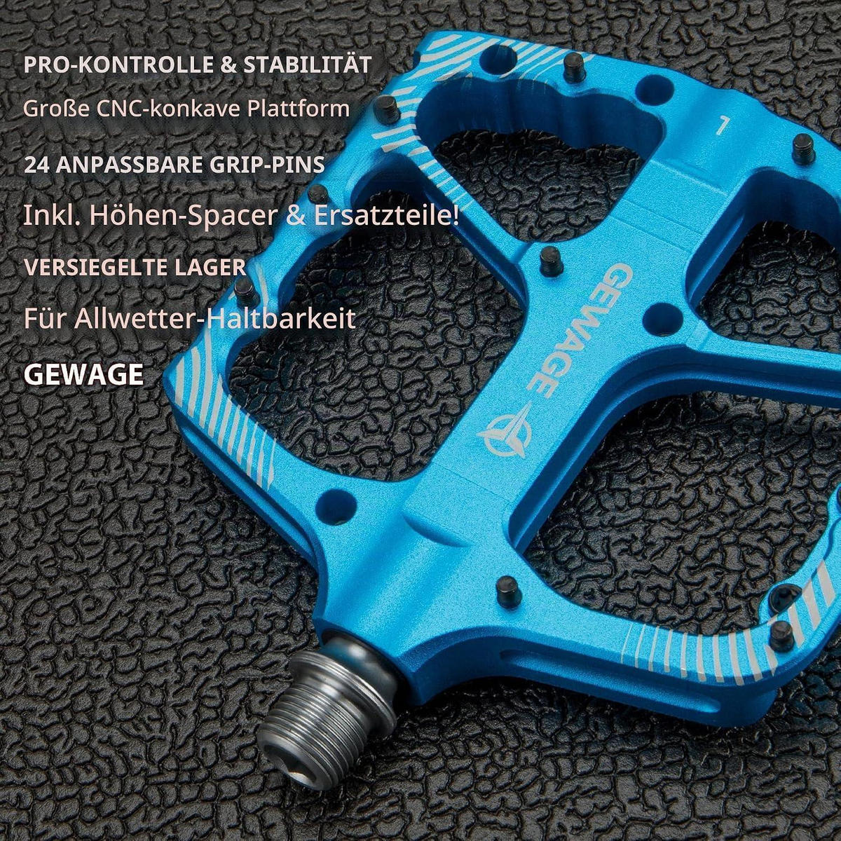 FAHRRADPEDALE Set Aluminium Blau - Blau, Metall (11/1.5/11.5cm)