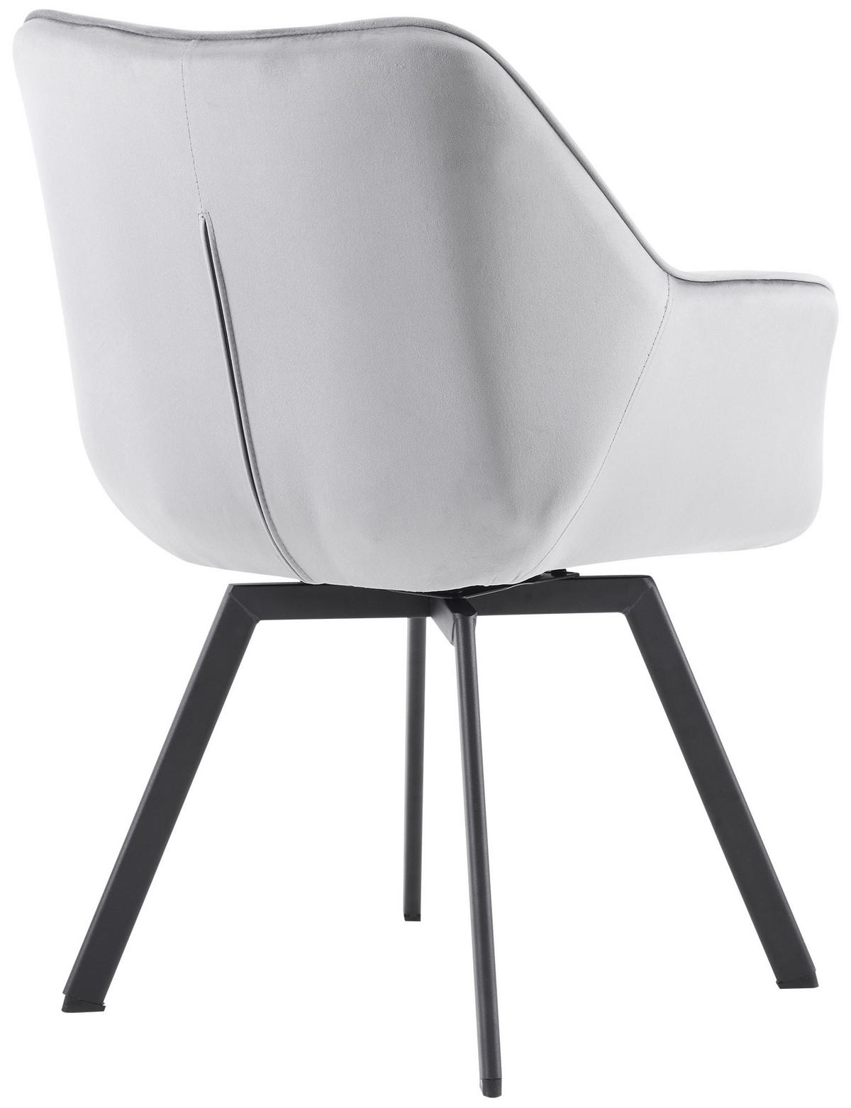 ESSZIMMERSTUHL 2er Set Samt Dunkelgrau - Dunkelgrau/Schwarz, Textil/Metall (60/81/59cm) - CLP