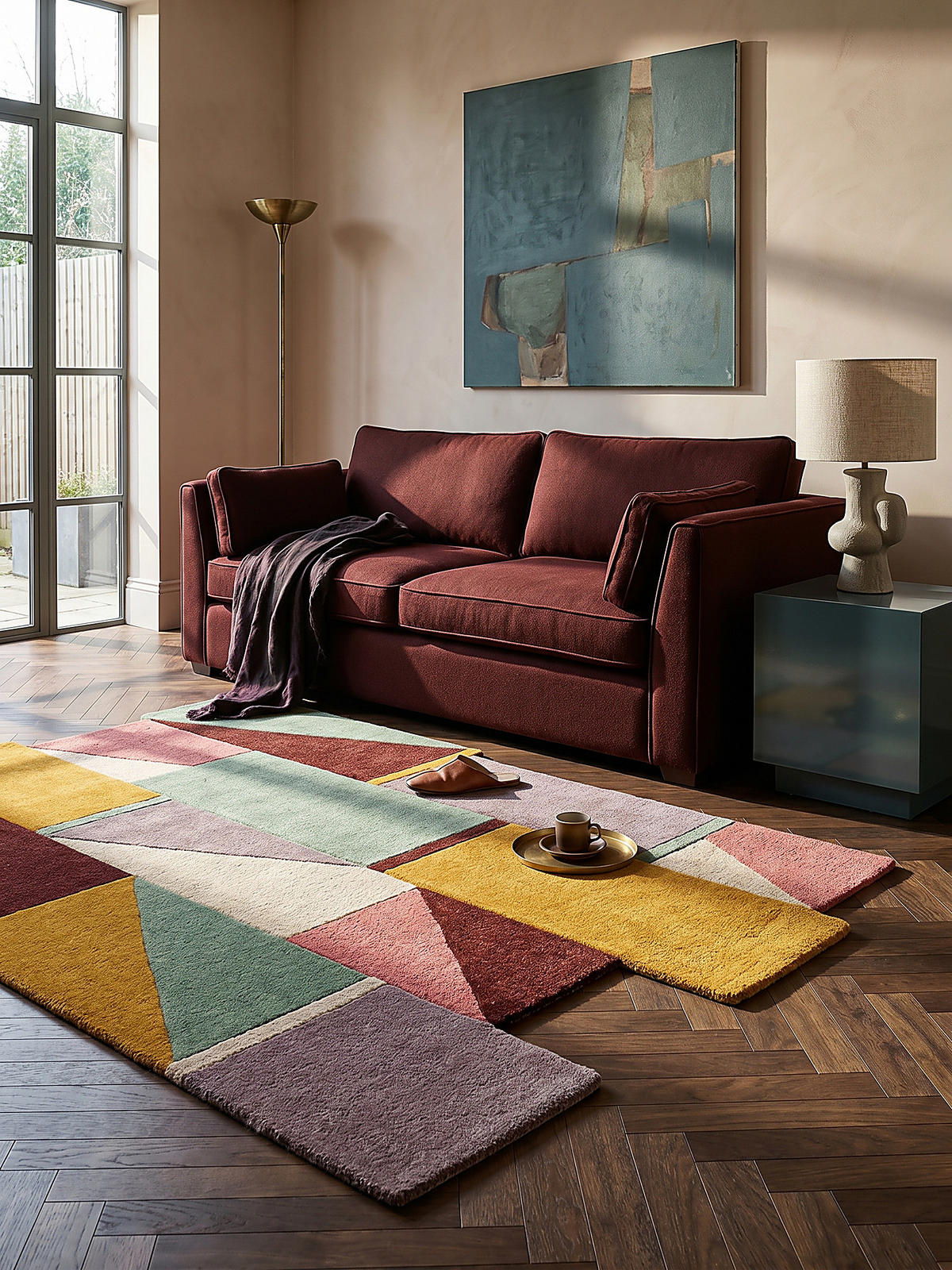 WOLLTEPPICH HALLEIN, abstrakt, Pastell, 200 x 290 cm - Multicolor, Textil (200/290cm) - KADIMA DESIGN