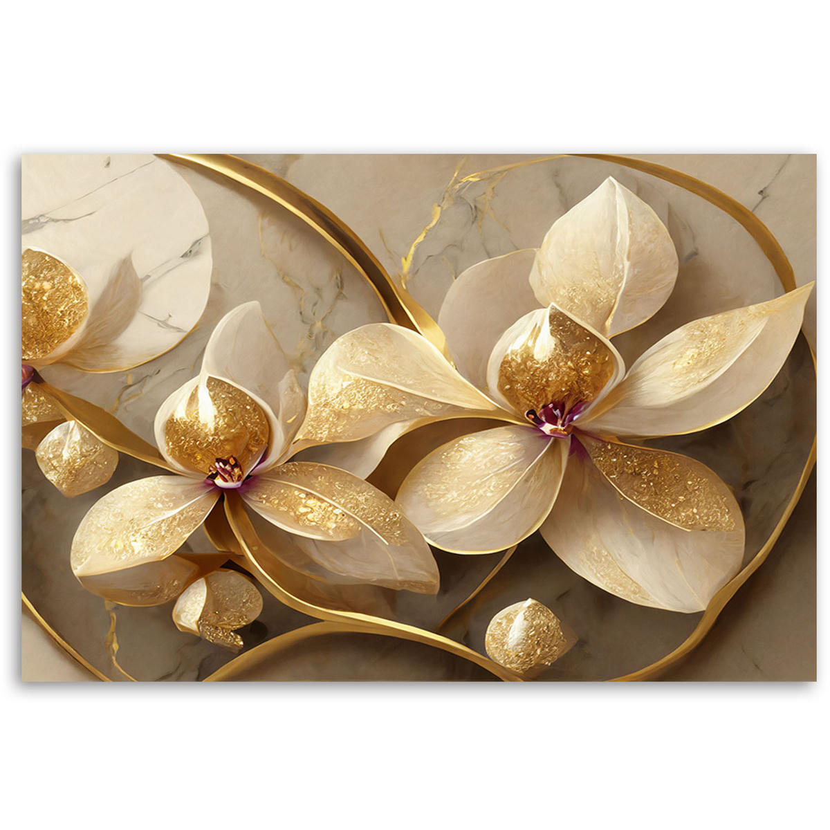 KUNSTDRUCK Gold 100/70 cm - Goldfarben, Textil (100/70cm) - KUNSTLOFT