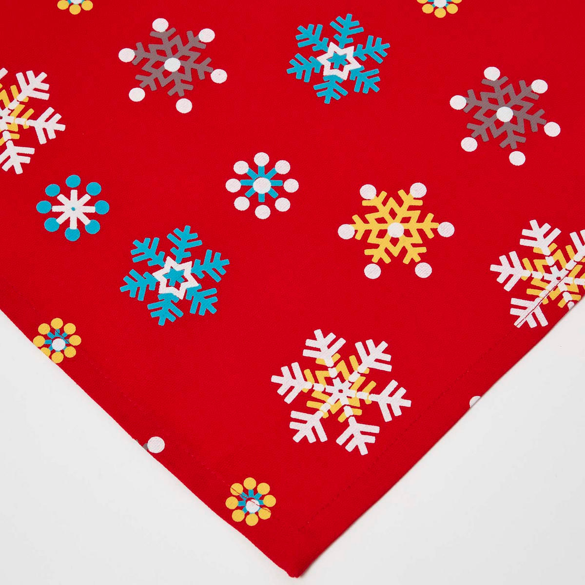 TISCHLÄUFER Weihnachten 46/183 cm, rot mit Schneeflocken - Rot, Textil (46/183cm) - Homescapes