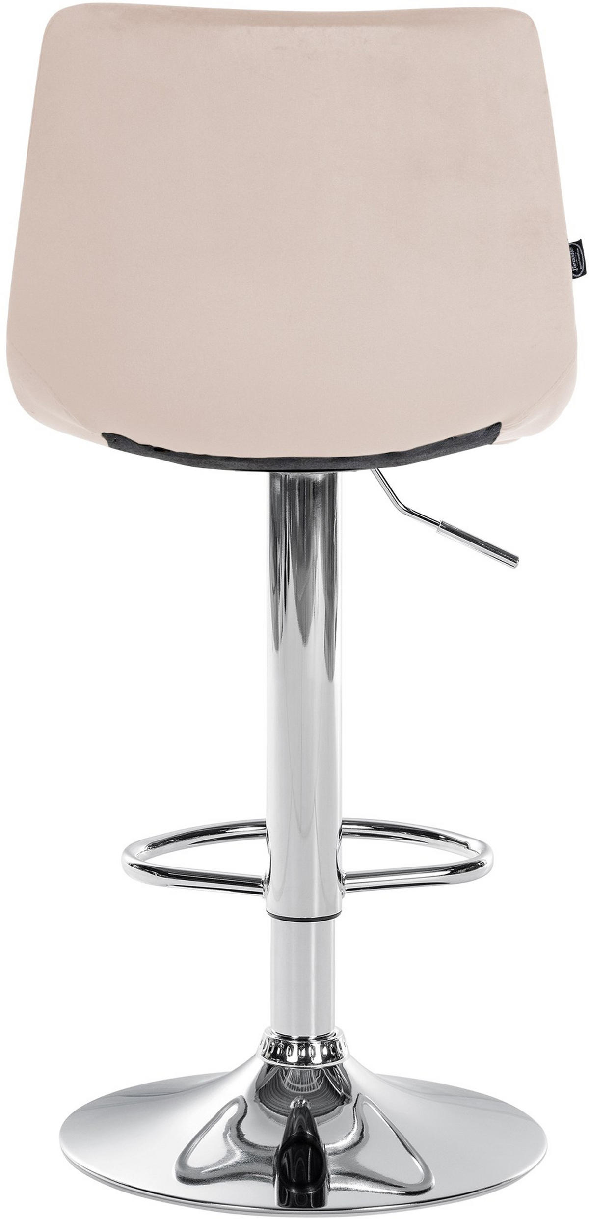 BARHOCKER James Samt chrom beige - Chromfarben/Beige, Textil/Metall (43/108.5/46.5cm) - TPFLiving
