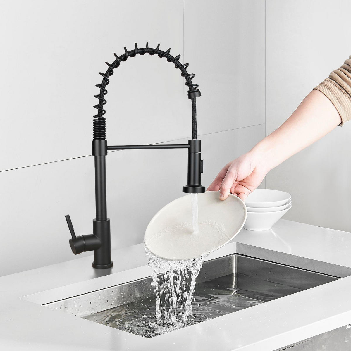 KÜCHENARMATUR Sevrin 4.9/46.9/25.1 cm - Schwarz, Metall (4.9/46.9/25.1cm) - ZMH