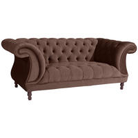 CHESTERFIELD Sofa 2-Sitzer Kaylin Samtvelours braun - Braun, Kunststoff (200/80/100cm) - 58aufmkessel