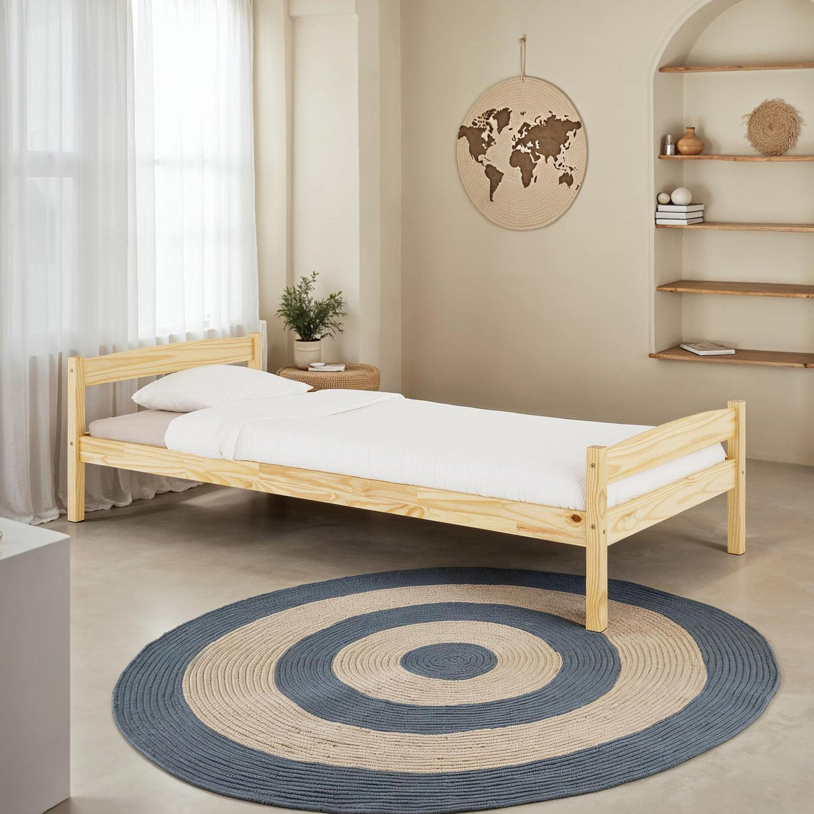 EINZELBETT BORIS 90X200 CM - Naturfarben, Holz (90/200cm) - IDIMEX