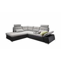 ECKSOFA mit Schlaffunktion, Armlehnfunktion und Kopfstützen - Chromfarben/Silberfarben, Textil (260/219cm) - ed exciting design