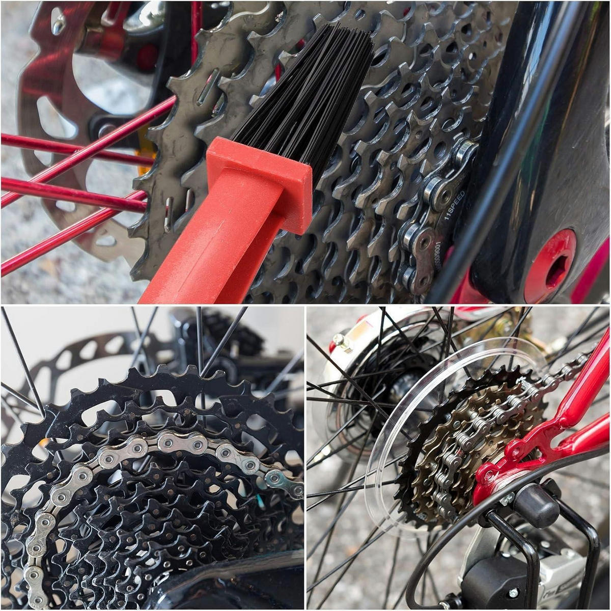 REINIGUNGSBÜRSTEN Set 7-teilig für Fahrrad und Motorrad - Multicolor, Kunststoff (6/5/24.5cm)