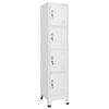 SCHLIESSFACHSCHRANK mit 4 Schließfächern, 38/45/180 cm, aus Stahl, in Grau - Grau, Metall (38/180/45cm) - vidaXL