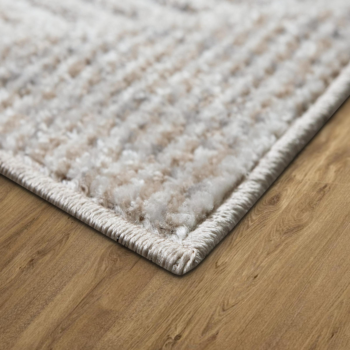 TEPPICH Harmonia geometrisches Design Dreieck Hoch-Tief-Effekt beige 160 x 230 cm - Beige/Creme, Kunststoff/Textil (160/230cm) - oKu-Tex