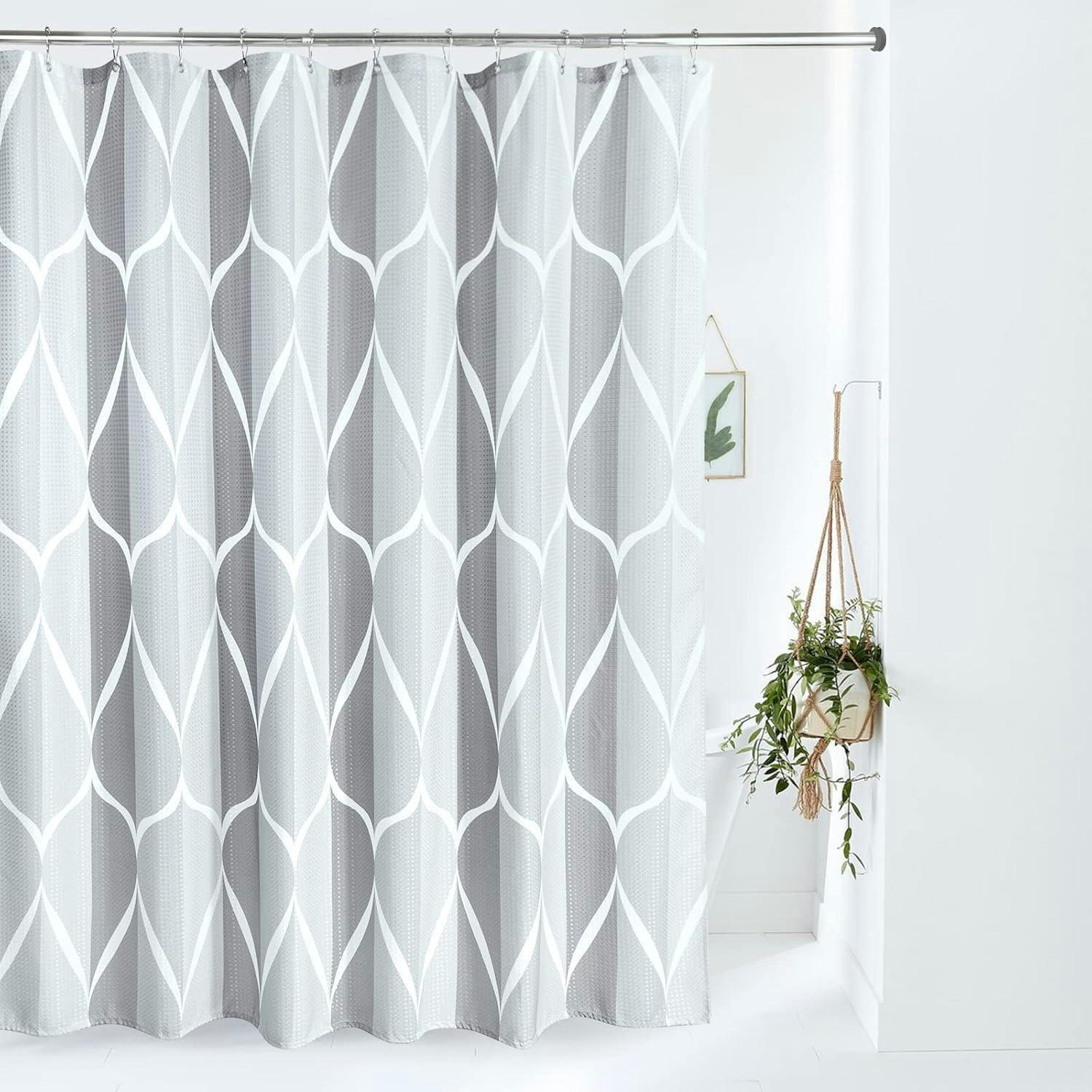 DUSCHVORHANG Stoff Grau 182 x 182 cm - Grau, Textil (182/182cm)