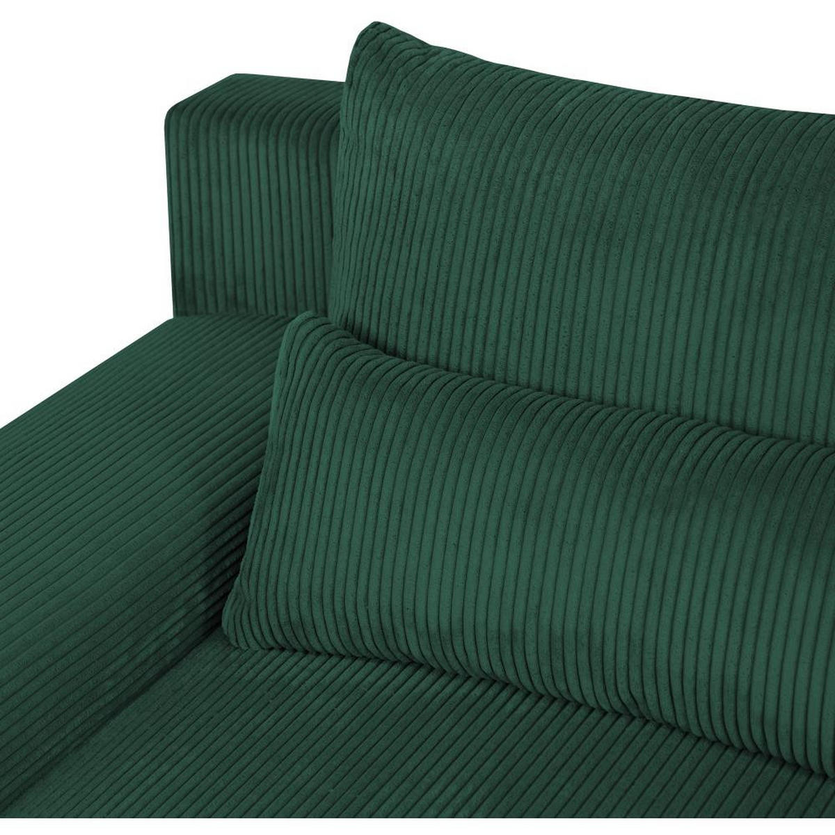 WOHNLANDSCHAFT Benny U grün - Schwarz/Grün, Textil/Metall (350/85/186cm) - Beautysofa