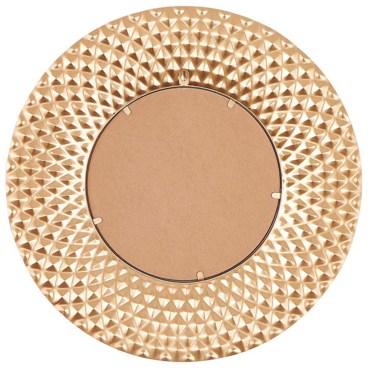 WANDSPIEGEL Metall gold rund 60 cm Combe - Goldfarben, Metall (60/60/1cm) - Beliani