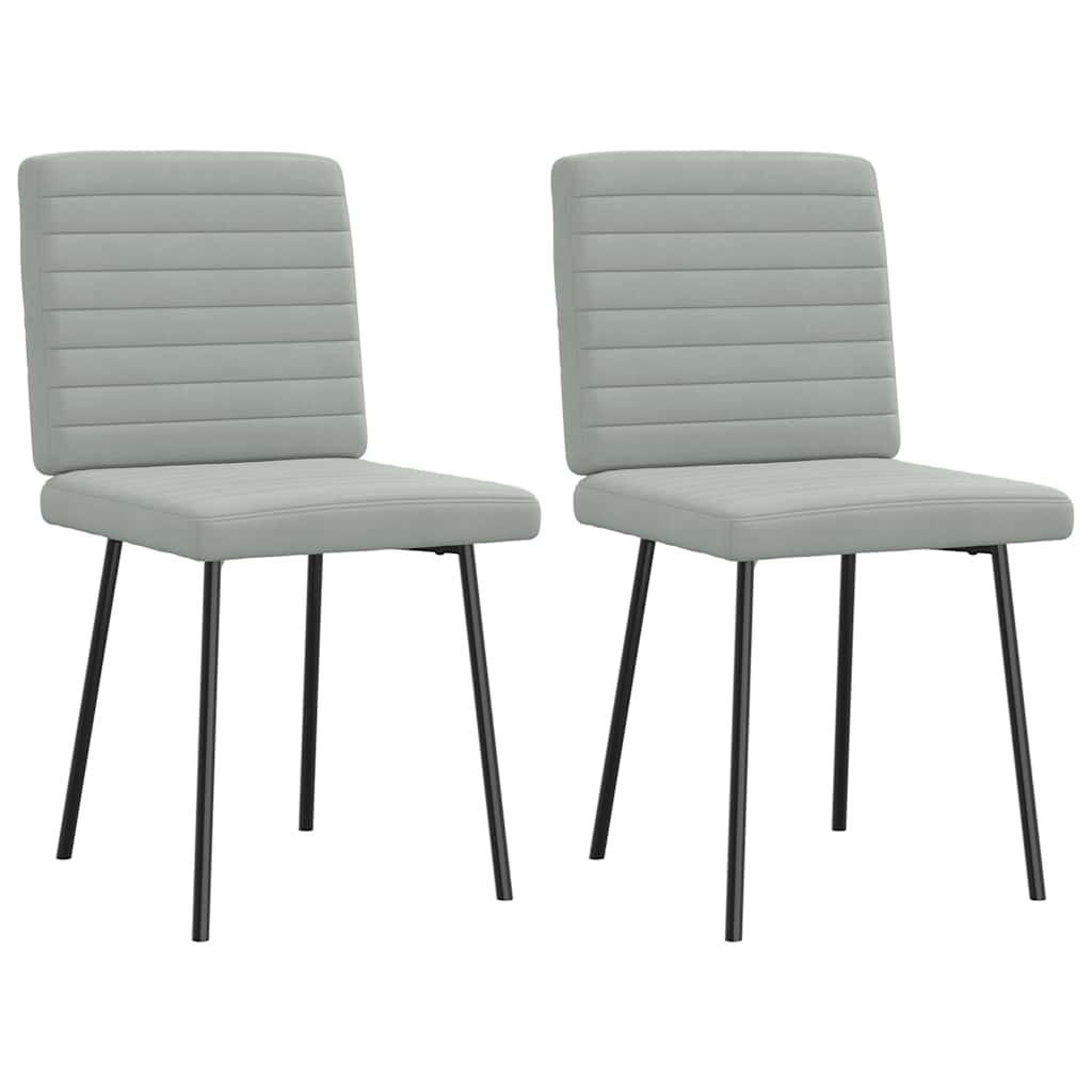 ESSZIMMERSTÜHLE 2 Stk. Hellgrau Samt 45*54*83cm - Grau, Metall (45/83/54cm) - ZMH