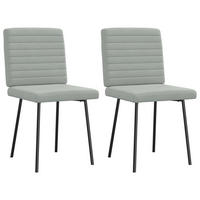 ESSZIMMERSTÜHLE 2 Stk. Hellgrau Samt 45*54*83cm - Grau, Metall (45/83/54cm) - ZMH