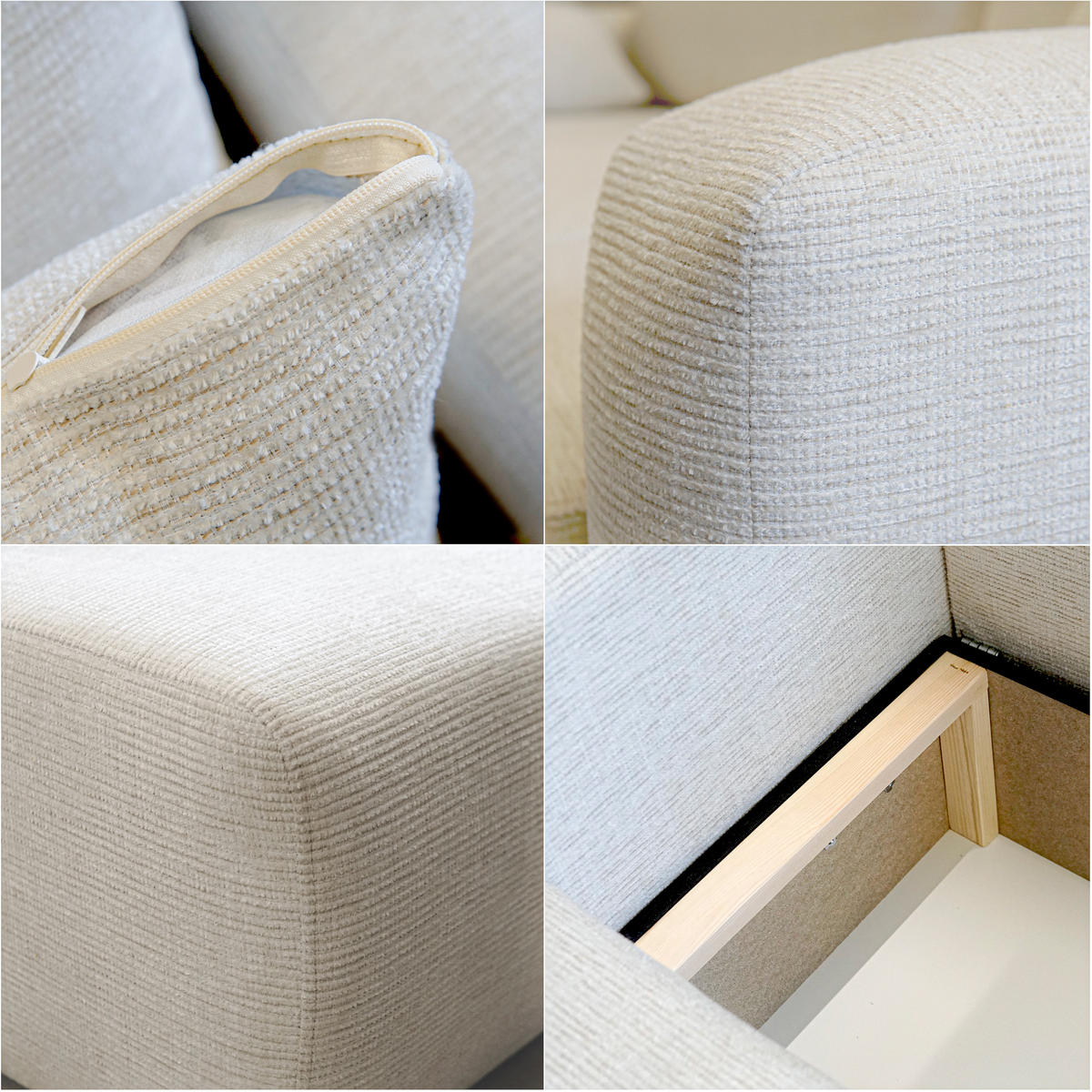 ECKSOFA Beige Webstoff mit Bettkasten - Naturfarben, Textil (248/145cm) - Idohome