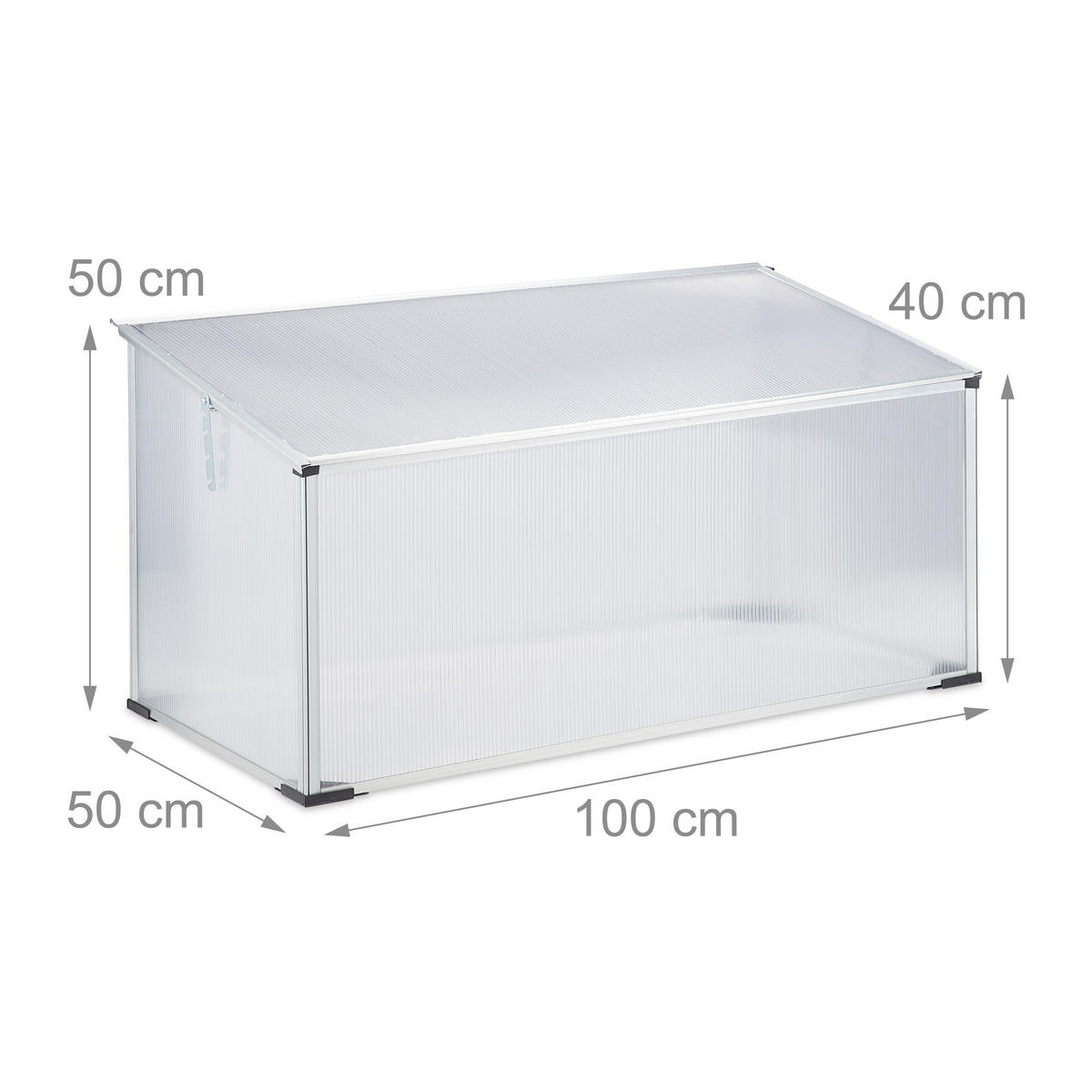 FRÜHBEET - Transparent, Kunststoff/Metall (100/50/50cm) - Relaxdays