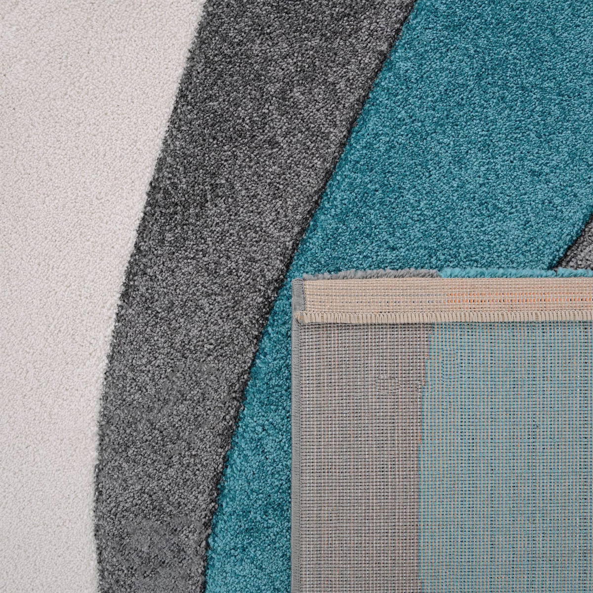 TEPPICH Kurzflor Abstrakt Wohnzimmer schmutzabweisend Türkis Rechteckig 80x150 - Blau, Textil (80/150cm) - KADIMA DESIGN