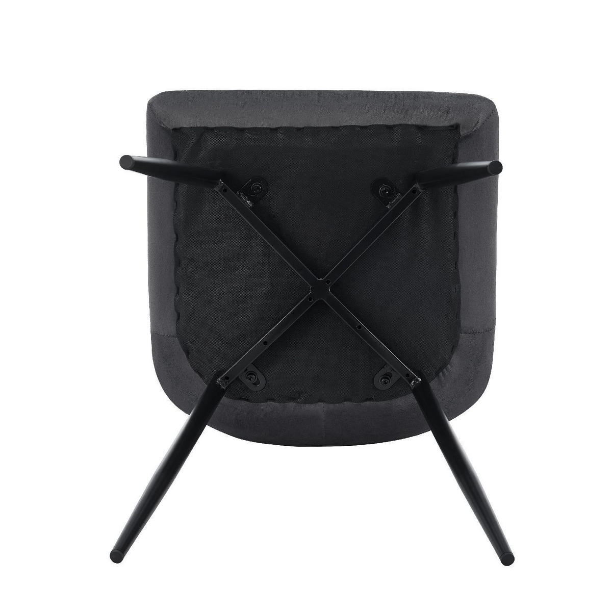 ESSZIMMERSTUHL Blanca Samt dunkelgrau (4er-Set) - Dunkelgrau, Textil (46/90/61cm) - Juskys