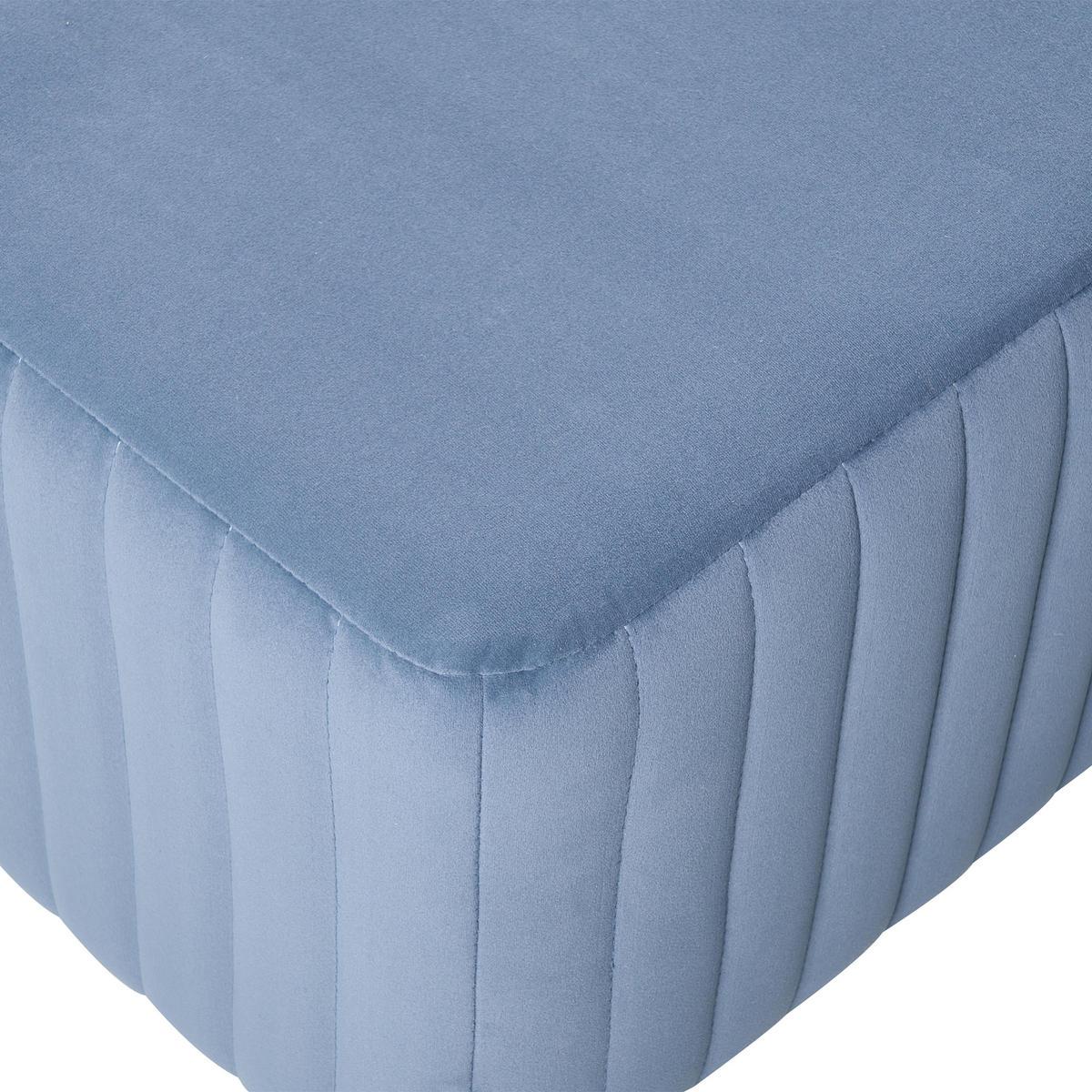 POLSTERBANK Samtstoff Blau Utah - Blau, Textil (91/43/47cm) - Beliani