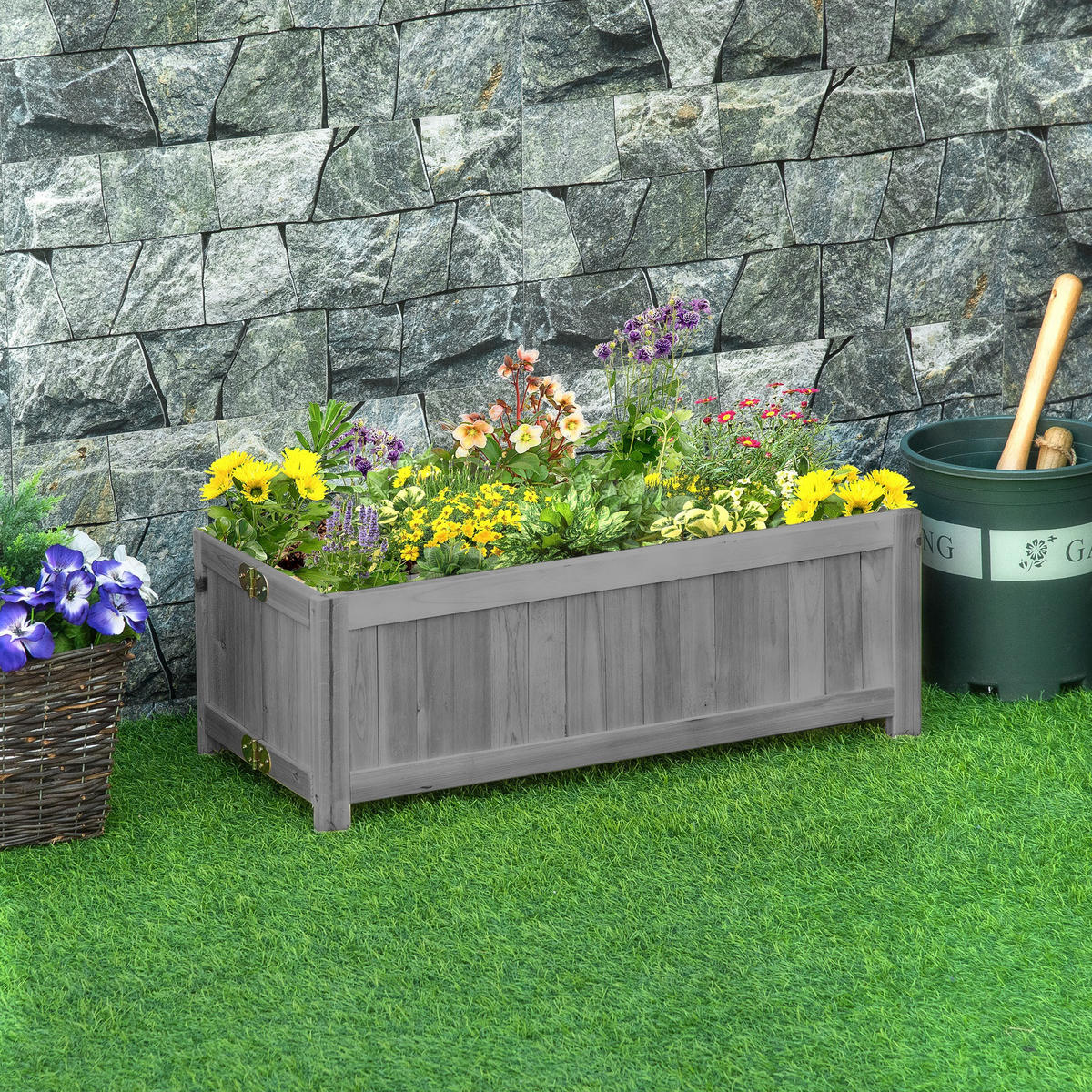 HOCHBEET DE-12285 klappbar, 70/30/25 cm Grau - Grau, Holz (70/25/30cm) - ComfortXL