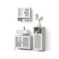 KOMPLET KOPALNIŠKEGA POHIŠTVA Mincio, Bela, 3-delni - bela, leseni material (70/60/29cm) - Livinity®