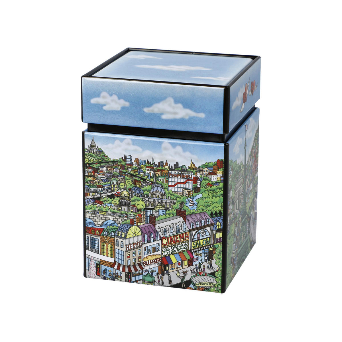 TEEDOSE Fazzino Come visit me in Paris, Metall, Bunt, 600 ml - Multicolor, Metall (7.5/11/7.5cm) - Goebel