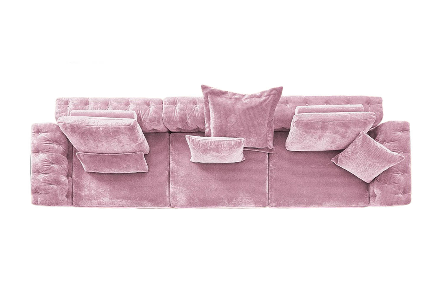 MODULSOFA SEPHI Pink Cord - Pink/Schwarz, Kunststoff/Textil (375/62/109cm) - KAWOLA