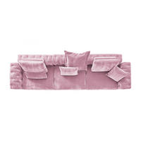 MODULSOFA SEPHI Pink Cord - Pink/Schwarz, Kunststoff/Textil (375/62/109cm) - KAWOLA