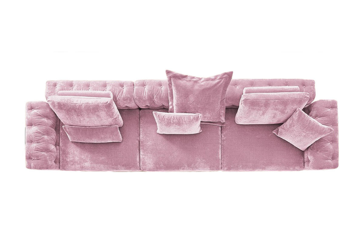 MODULSOFA SEPHI Pink Cord - Pink/Schwarz, Kunststoff/Textil (375/62/109cm) - KAWOLA