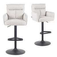 BARHOCKER Aris - Creme/Schwarz, Textil/Metall (54/101/57cm) - DUBI Möbel