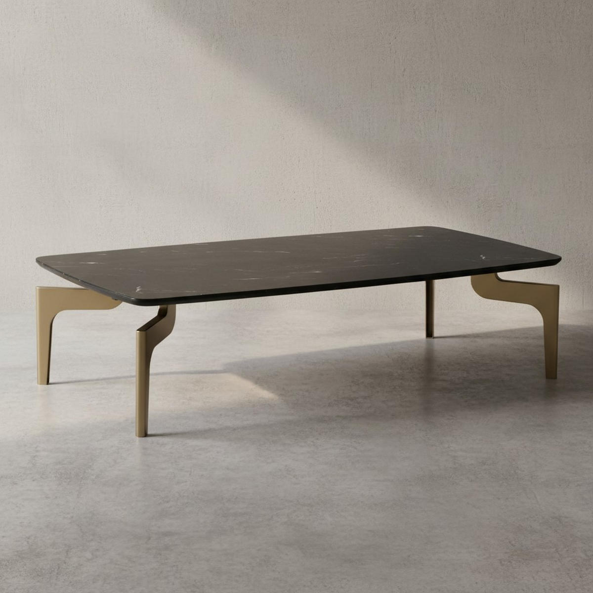 COUCHTISCH Schwarz/Gold Hochglanz Marmor Optik 120x60x30.5 cm Metall-Gestell - Goldfarben/Schwarz, Holzwerkstoff/Metall (60/120/31cm) - KADIMA DESIGN