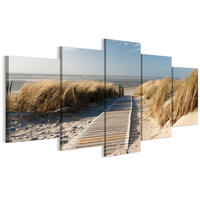 LEINWANDBILD Strand 5-tlg. 200x100 cm - Multicolor, Holz (200/100cm) - LUMASOUL