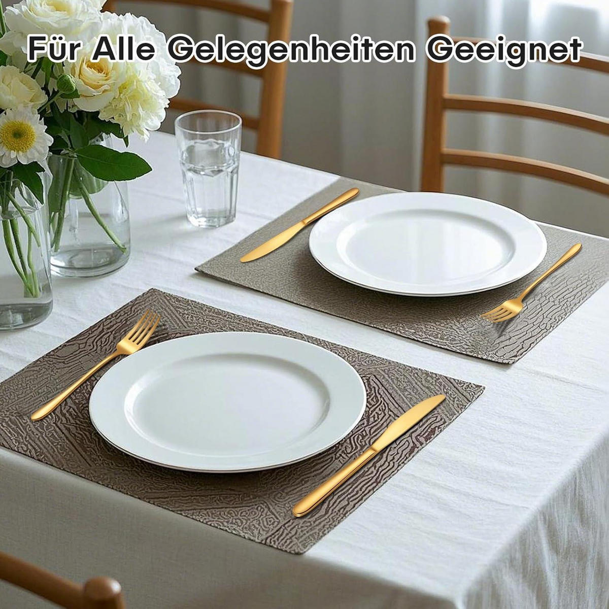 BESTECKSET 30-teilig Gold Edelstahl für 6 Personen - Goldfarben, Metall