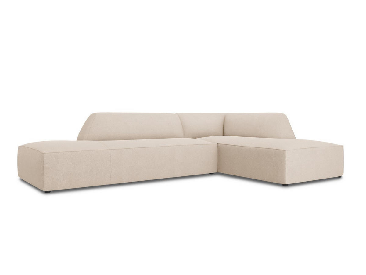 ECKSOFA rechts Ruby aus strukturiertem Stoff beige 4 Sitzplätze - Creme, Textil (180/273cm) - Micadoni
