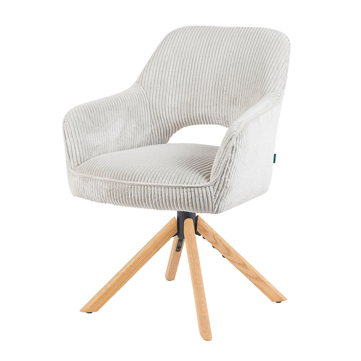 DREHSTUHL Mika-Lara - Honigeiche/Hellgrau, Eichenholz/Holz (60/87/65cm) - DUBI Möbel