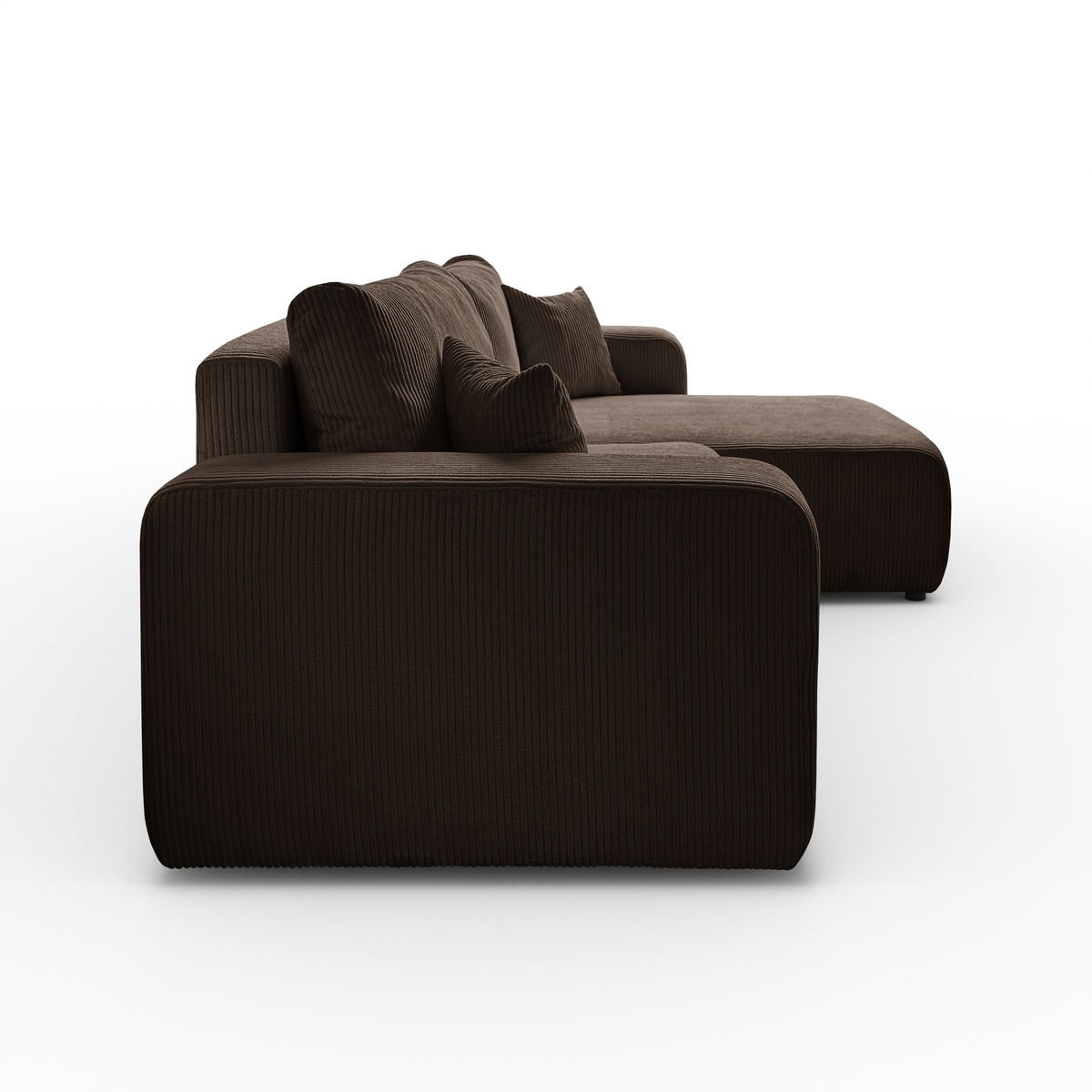 ECKSOFA Sofia in L-Form 277 x 143 cm Schlaffunktion Bettkasten Couch Cord universale Seite, braun - Braun, Kunststoff (143/83/277cm) - Margaret Hadas24