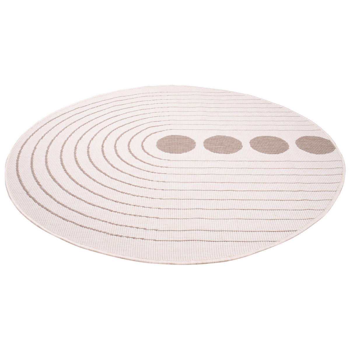 OUTDOOR-TEPPICH DuoRug 5739 Creme 120x120 cm - Beige, Textil (120/120cm) - carpet city