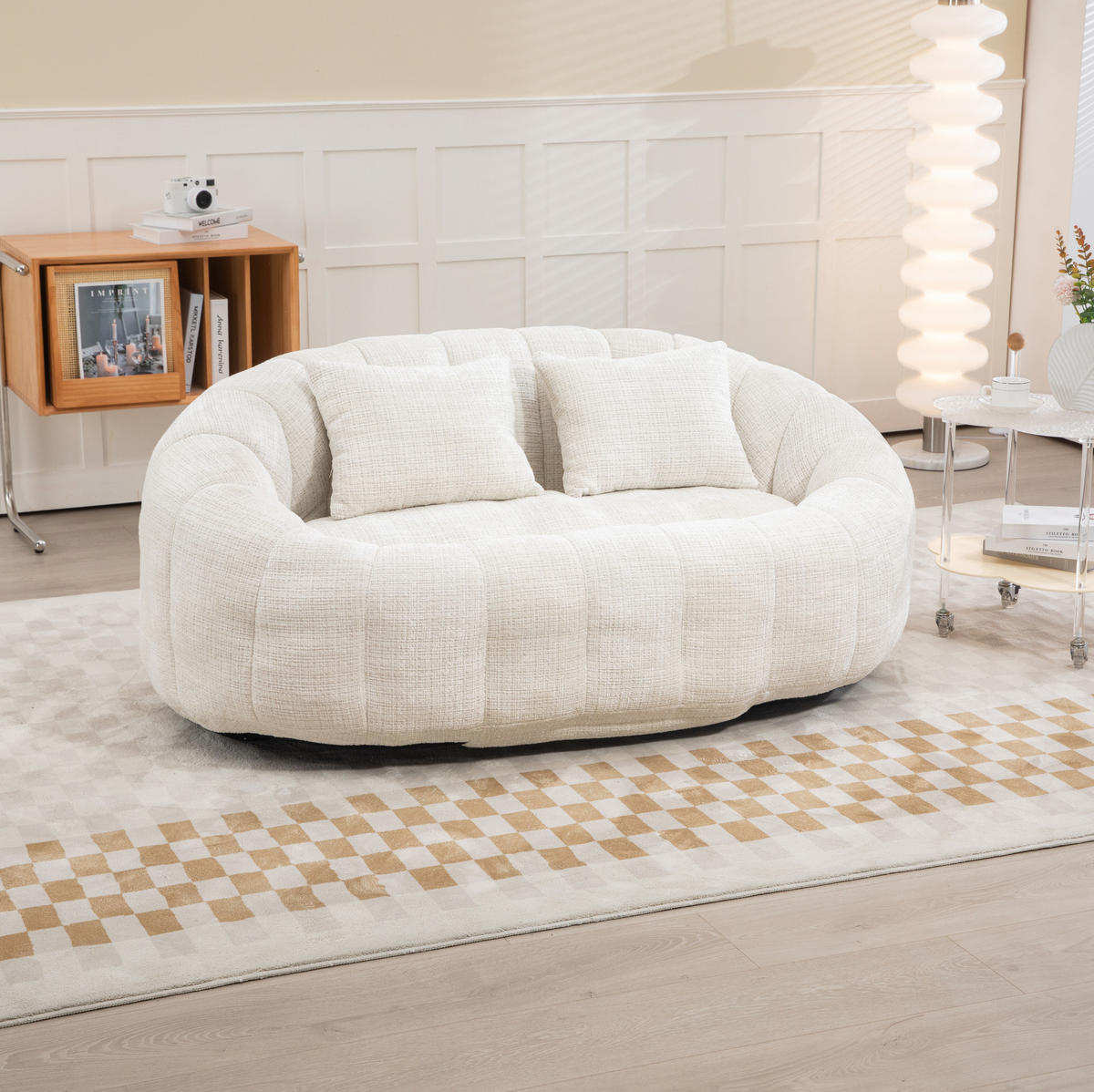 SITZSACK Chenille 150 x 95 x 63 cm Beige - Beige, Kunststoff (95/63/145cm) - Beauniv