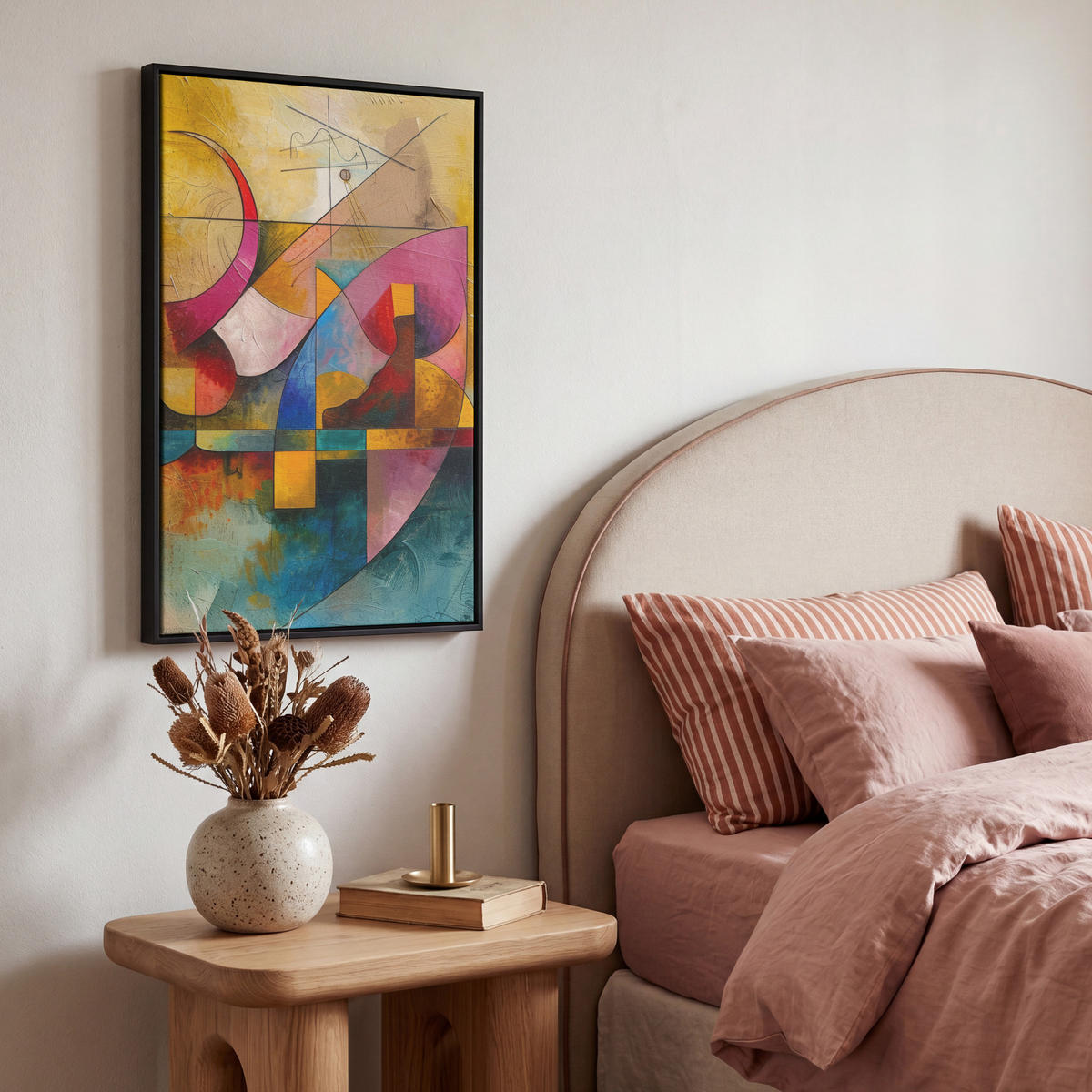LEINWAND Bilder mit Rahmen - Kunst - Abstrakt - Modern - 40x60 - Gelb, Textil (40/60cm) - MuchoWow