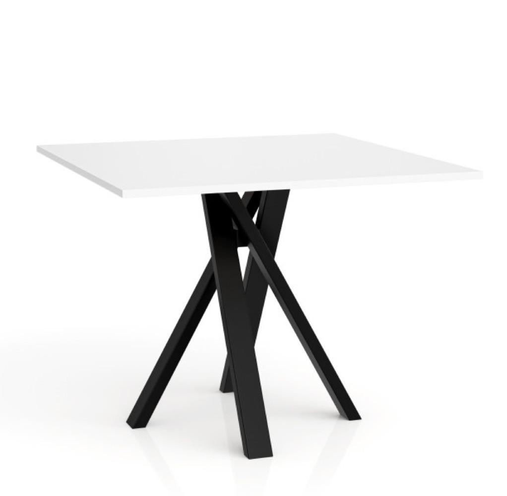 TISCH Weiß IGO Quadratisch Metallbasis 90x90 cm Ausziehbar - Weiß, Holzwerkstoff (90/90/76cm) - Sepro Meble