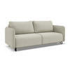 3-SITZER SOFA mit Schlaffunktion Strukturstoff Stoff Beige - Beige/Creme, Holz/Textil (226/90/92cm) - Makamii